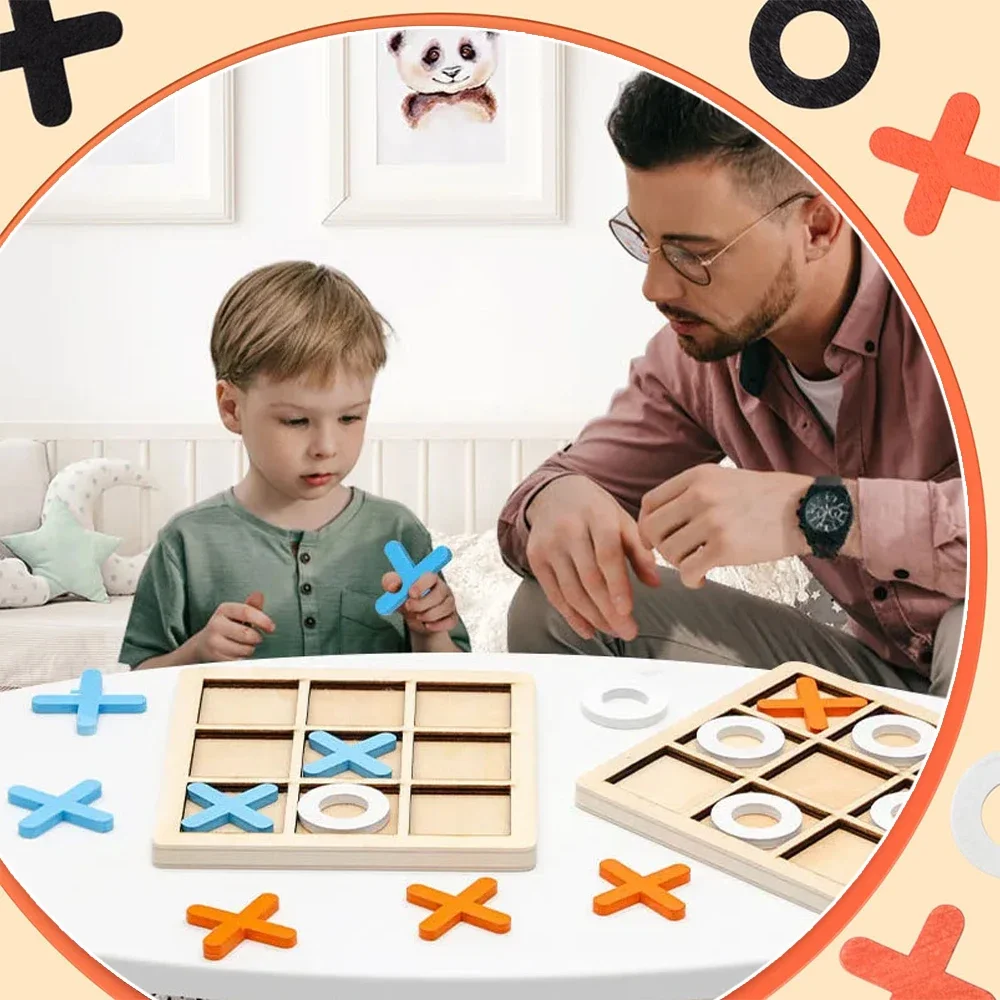 Wooden XO Tic Tac Toe Game Min - Board Game With Questions review and price