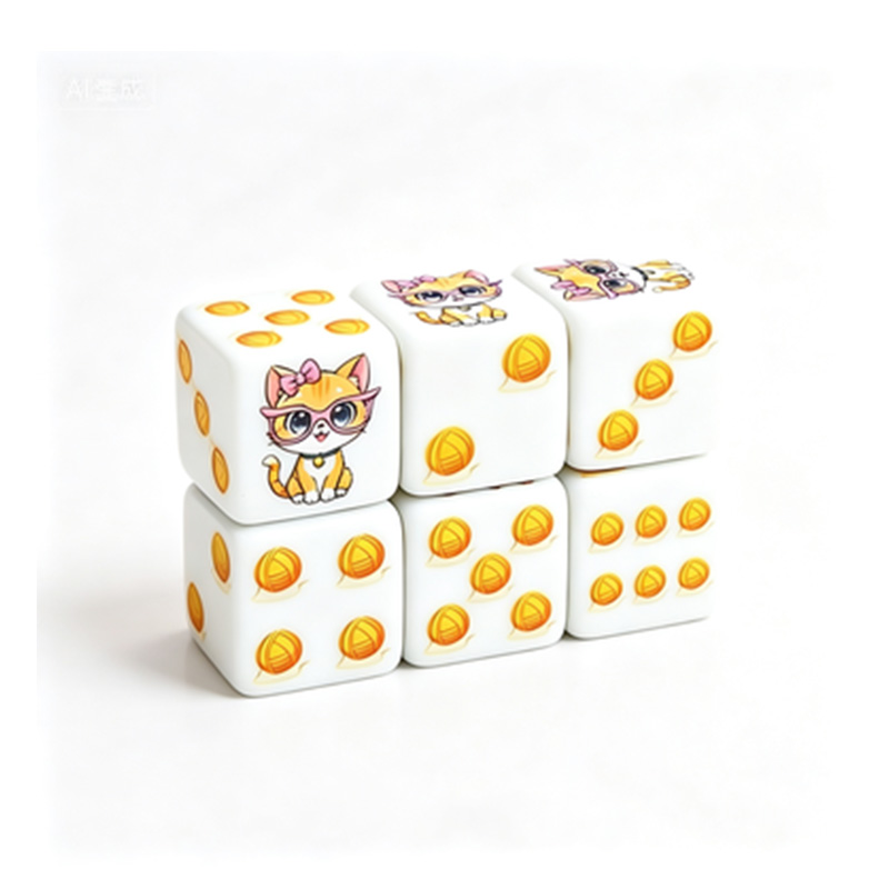 6Pcs Cat Paw Print Polyhedral  - Board Game Dungeons And Dragons review and price