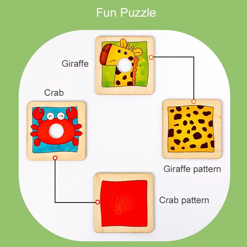 Wooden Animal Fur Pattern Matc - Board Game Nature review and price