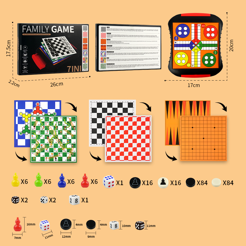 3-in-1/5-in-1/7-in-1 Board Gam - Board Game Cafe review and price